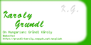 karoly grundl business card